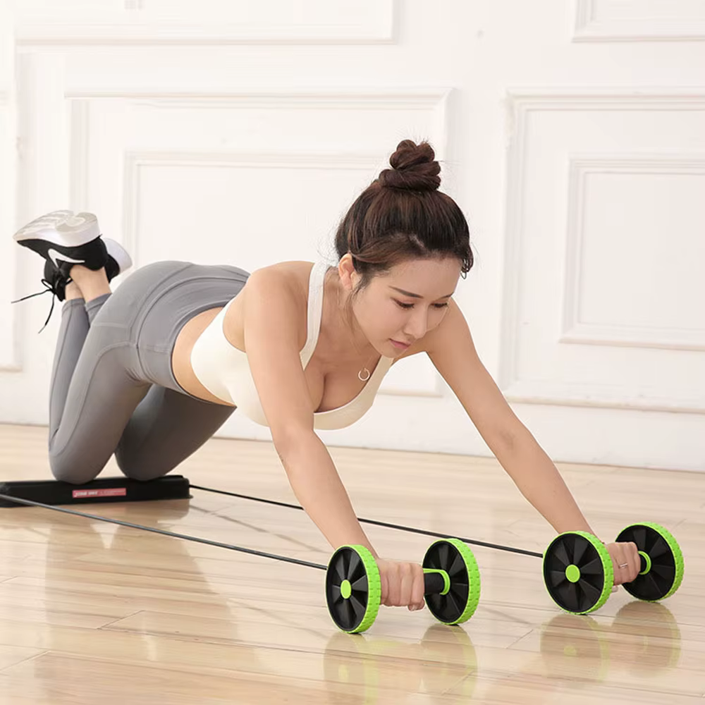 RevoFlex Ab Wheels Roller Stretch Pull Rope