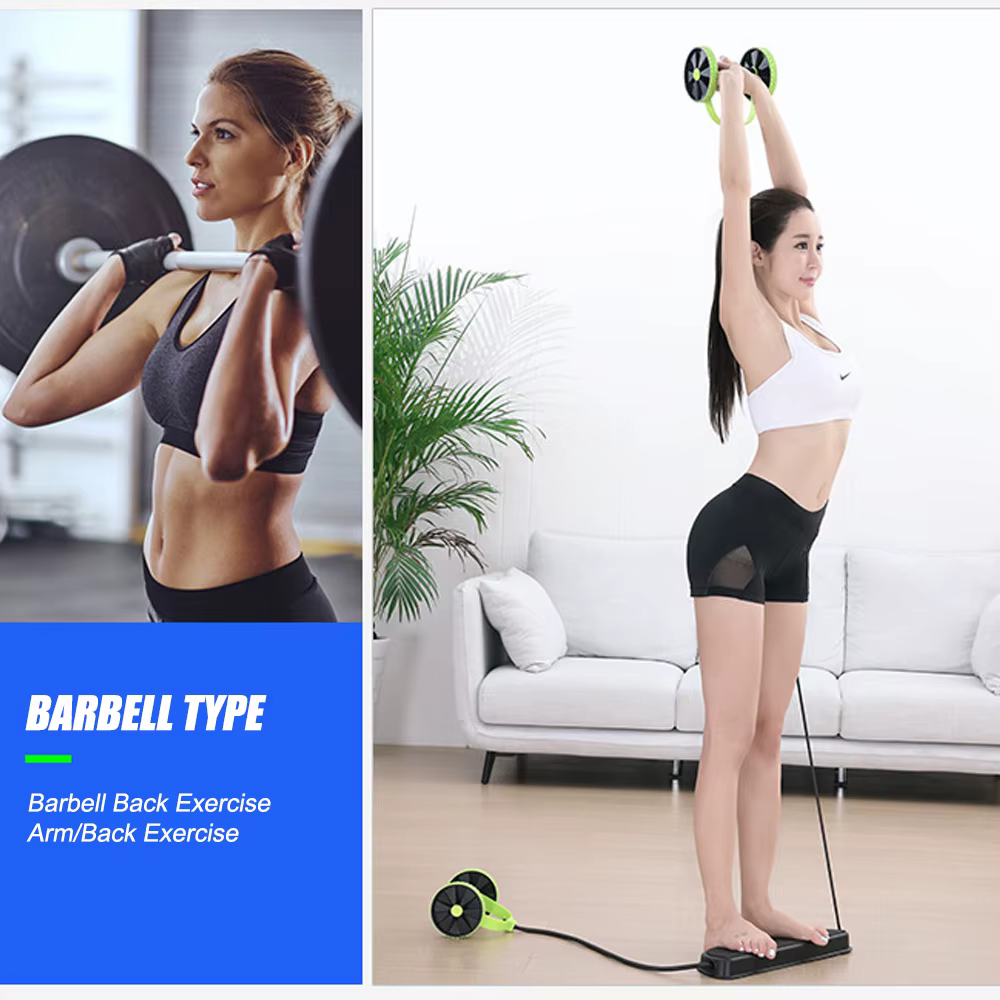 RevoFlex Ab Wheels Roller Stretch Pull Rope