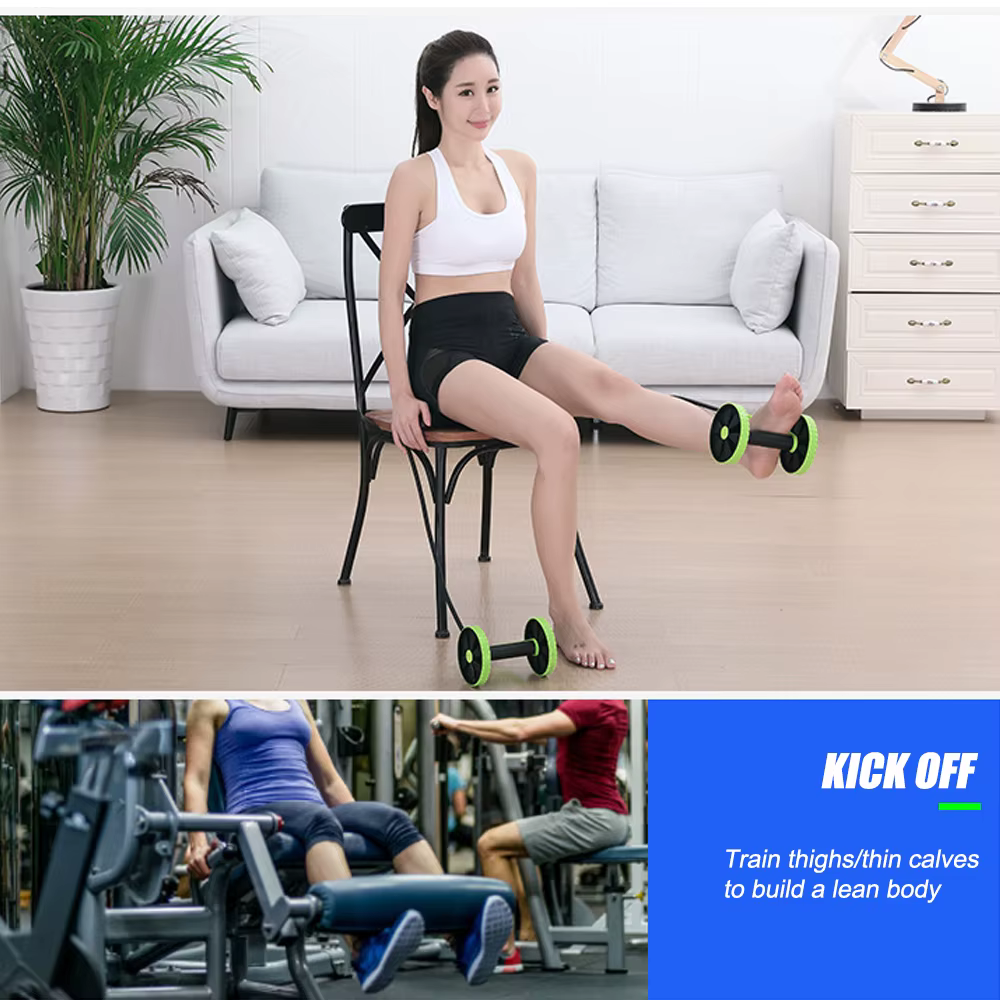 RevoFlex Ab Wheels Roller Stretch Pull Rope