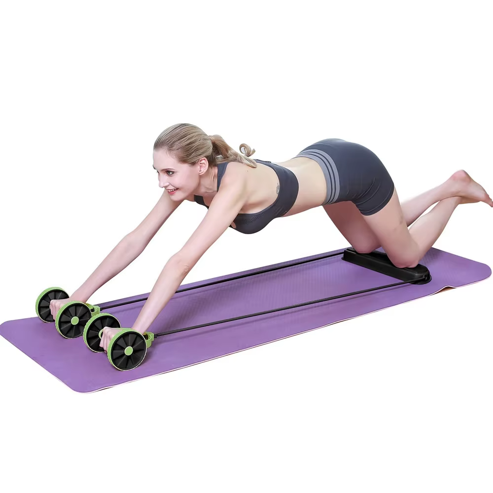 RevoFlex Ab Wheels Roller Stretch Pull Rope