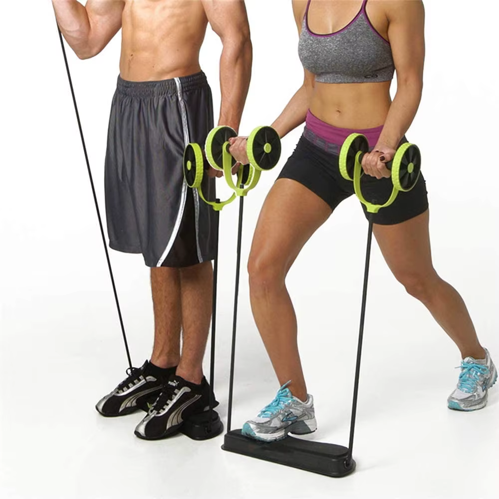 RevoFlex Ab Wheels Roller Stretch Pull Rope