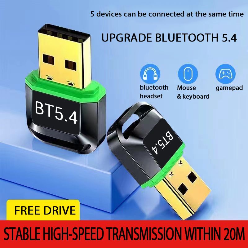 USB Bluetooth Adapters sender BT5.4 USB Wireless computer adapter audio receiver transmitter Bluetooth dongles laptop earphone mini sender bluetooth sender free drive