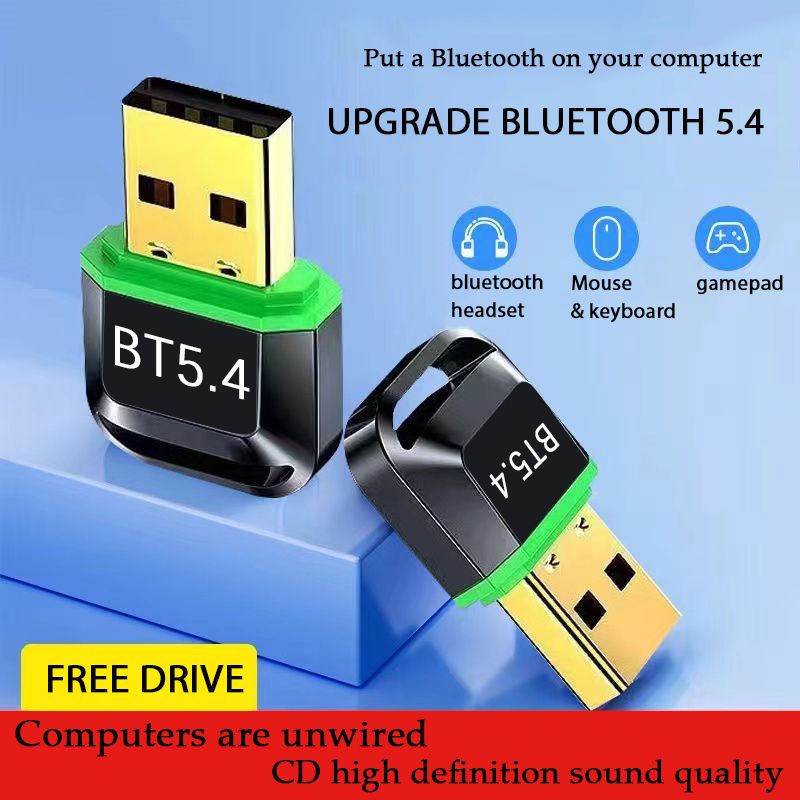 USB Bluetooth Adapters sender BT5.4 USB Wireless computer adapter audio receiver transmitter Bluetooth dongles laptop earphone mini sender bluetooth sender free drive