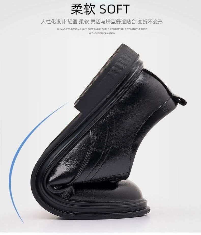 leather shoes men hollow breathable sandals increase shoes all business dress wedding shoes British casual men's shoes