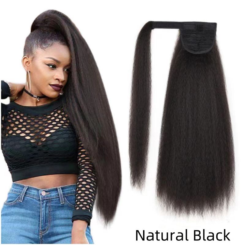 New product arrival 24 inch ponytailhuman hair bundleextended wigThe cheapest wig is suitable for black women synthetic hair soft corn curly wig fluffy girl gift