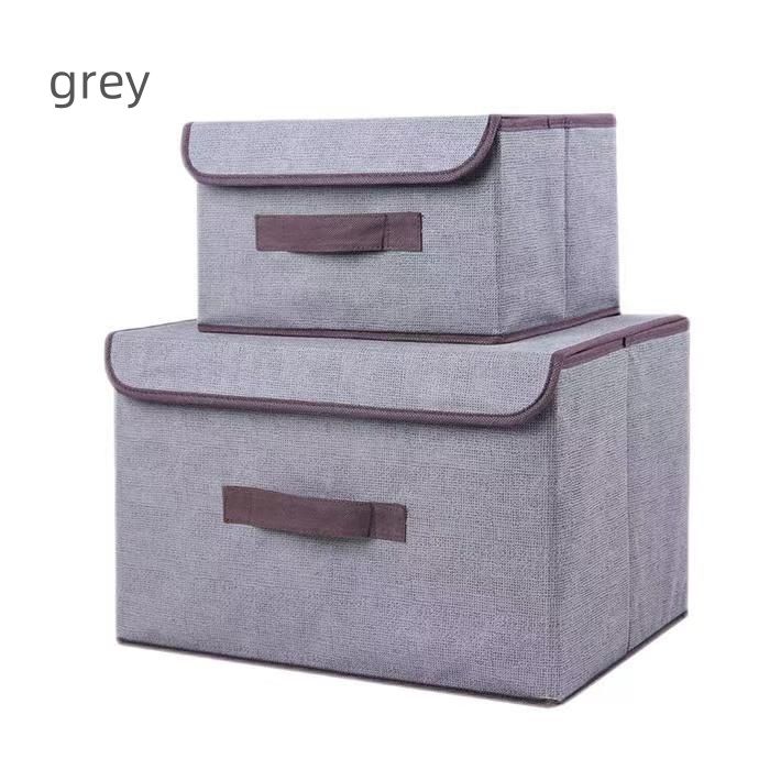 2 foldable storage bags portable clothing organizerclothing organizer box grey,36*23*24+25*19*16