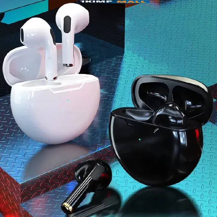 Earpods earphone Pro 6 * Bluetooth Wireless Earphones Android Phone TWS Wireless Earphones Sports Earphones Bluetooth Earphones Suitable for All Smartphones