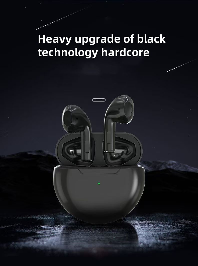 【New Year's Hot Sale】 New Arrival Air Pro 6 * Bluetooth Wireless Earphones Running Sports Earphones with Microphone Pro6 Compatible with IOS Android Phone TWS Wireless Earphones Blue