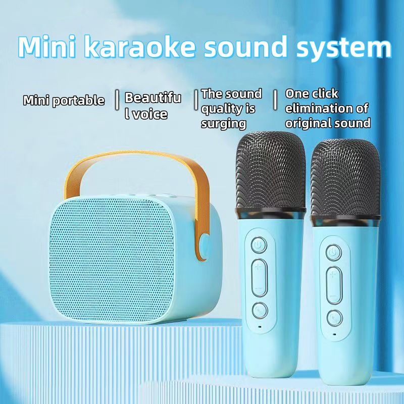 Bluetooth speaker outdoor cassette subwoofer 2 wireless microphones wireless Bluetooth speaker APP control music player audio remote control subwoofer system