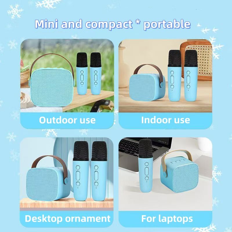 Bluetooth speaker outdoor cassette subwoofer 2 wireless microphones wireless Bluetooth speaker APP control music player audio remote control subwoofer system