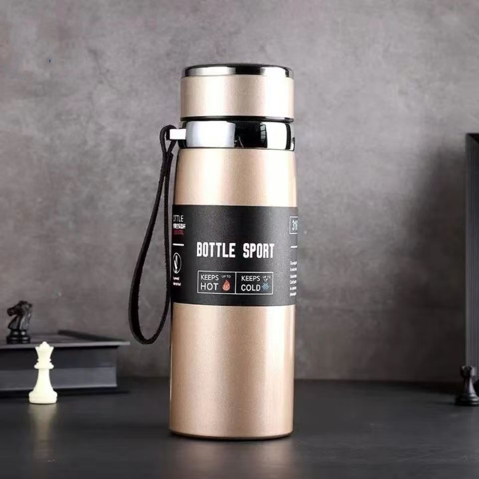 800ml double-layer stainless steel vacuum hot water bottle vacuum cup portable travel cup