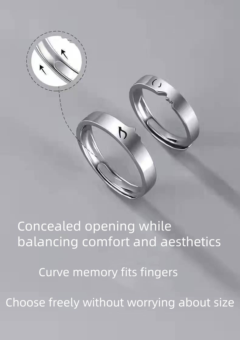 2 PCS new couple rings/wedding rings, ladies and men's Valentine's Day jewelry, I love you rings, couple rings