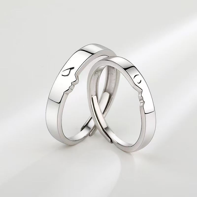2 PCS new couple rings/wedding rings, ladies and men's Valentine's Day jewelry, I love you rings, couple rings