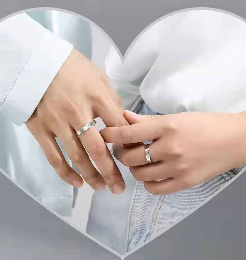 2 PCS new couple rings/wedding rings, ladies and men's Valentine's Day jewelry, I love you rings, couple rings