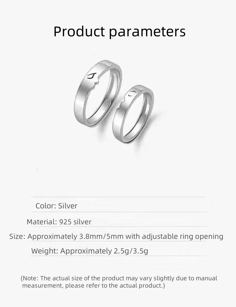 2 PCS new couple rings/wedding rings, ladies and men's Valentine's Day jewelry, I love you rings, couple rings