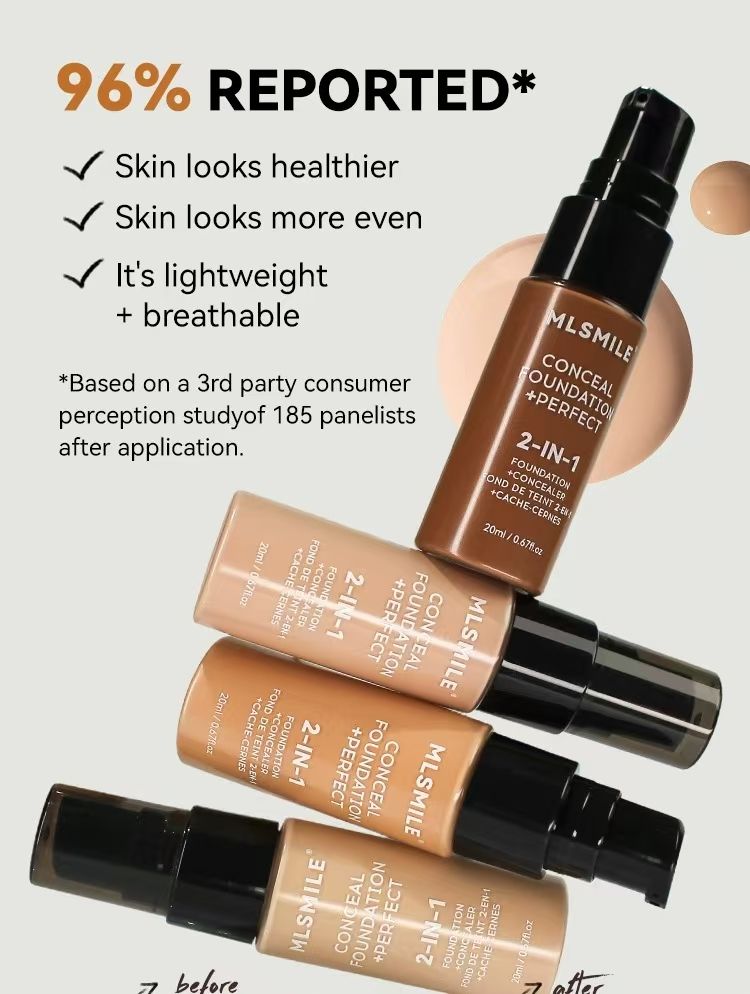 Newly arrived 20ml MLSMILE Makeup Holding liquidfoundationnatural and durable oil control not easy to take offconcealer moisturizing dry skin moisturizing concealer foundation make-up