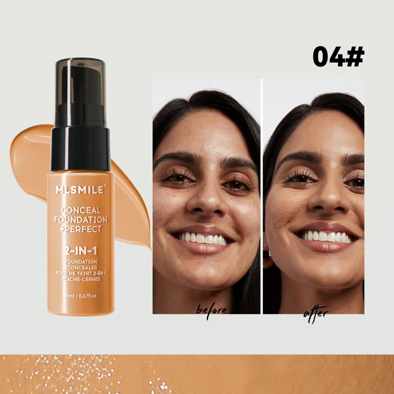 Newly arrived 20ml MLSMILE Makeup Holding liquidfoundationnatural and durable oil control not easy to take offconcealer moisturizing dry skin moisturizing concealer foundation make-up