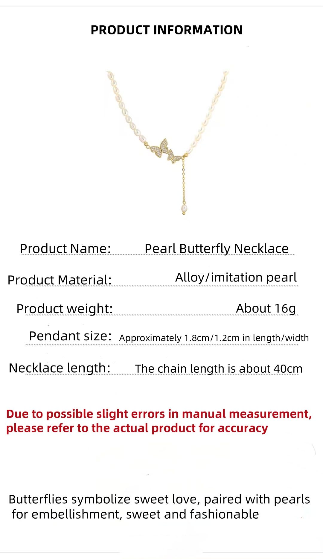 New arrivals * Fashionable pearl necklace, ladies' niche sweet necklace, high-end light luxury zircon butterfly collarbone necklace, Lady gift