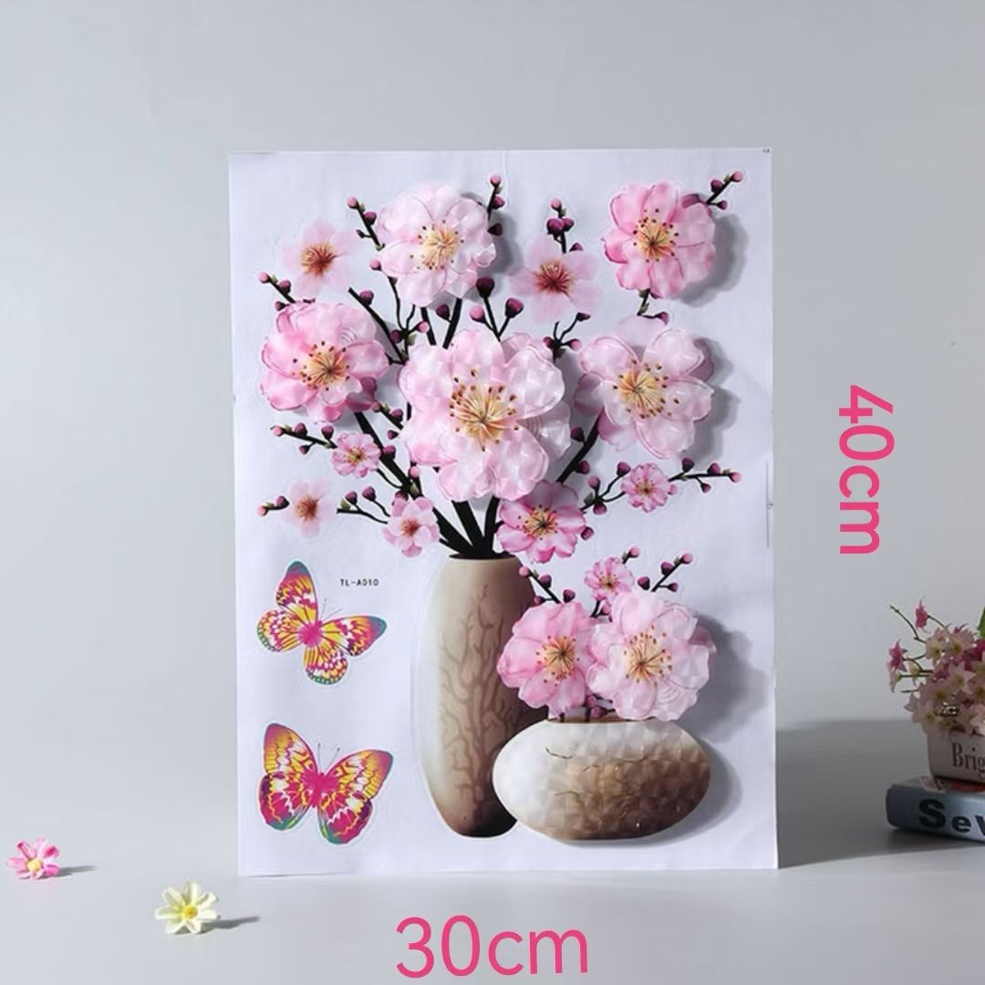 Newly arrived 3D home decoration vase wallpaper wall stickers, house stickers, suitable for DIY living room background walls, bedroom home decoration living rooms