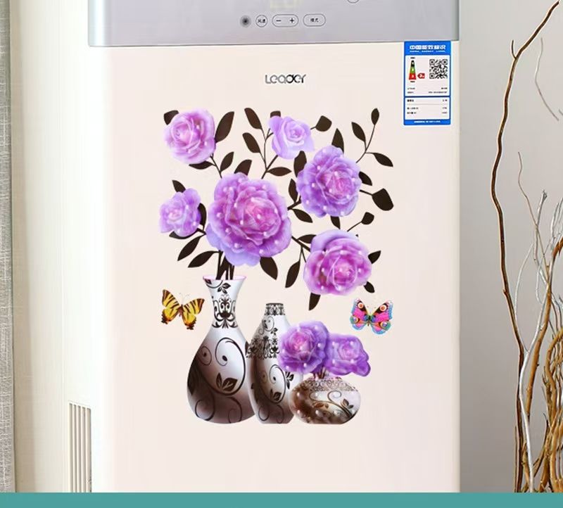Newly arrived 3D home decoration vase wallpaper wall stickers, house stickers, suitable for DIY living room background walls, bedroom home decoration living rooms