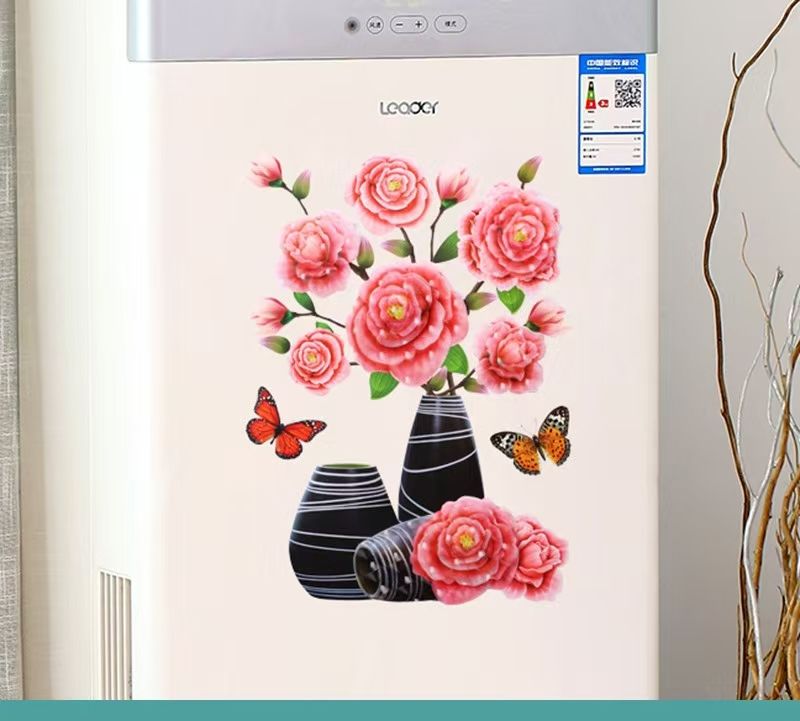 Newly arrived 3D home decoration vase wallpaper wall stickers, house stickers, suitable for DIY living room background walls, bedroom home decoration living rooms