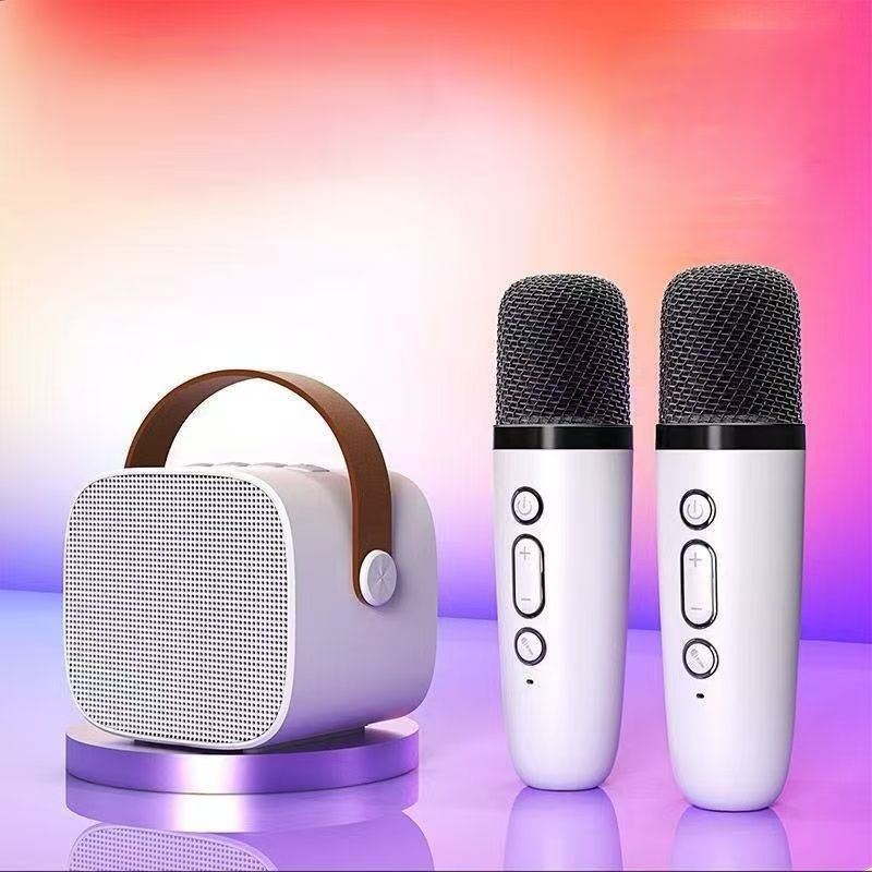 Bluetooth speaker outdoor cassette subwoofer 2 wireless microphones wireless Bluetooth speaker APP control music player audio remote control subwoofer system