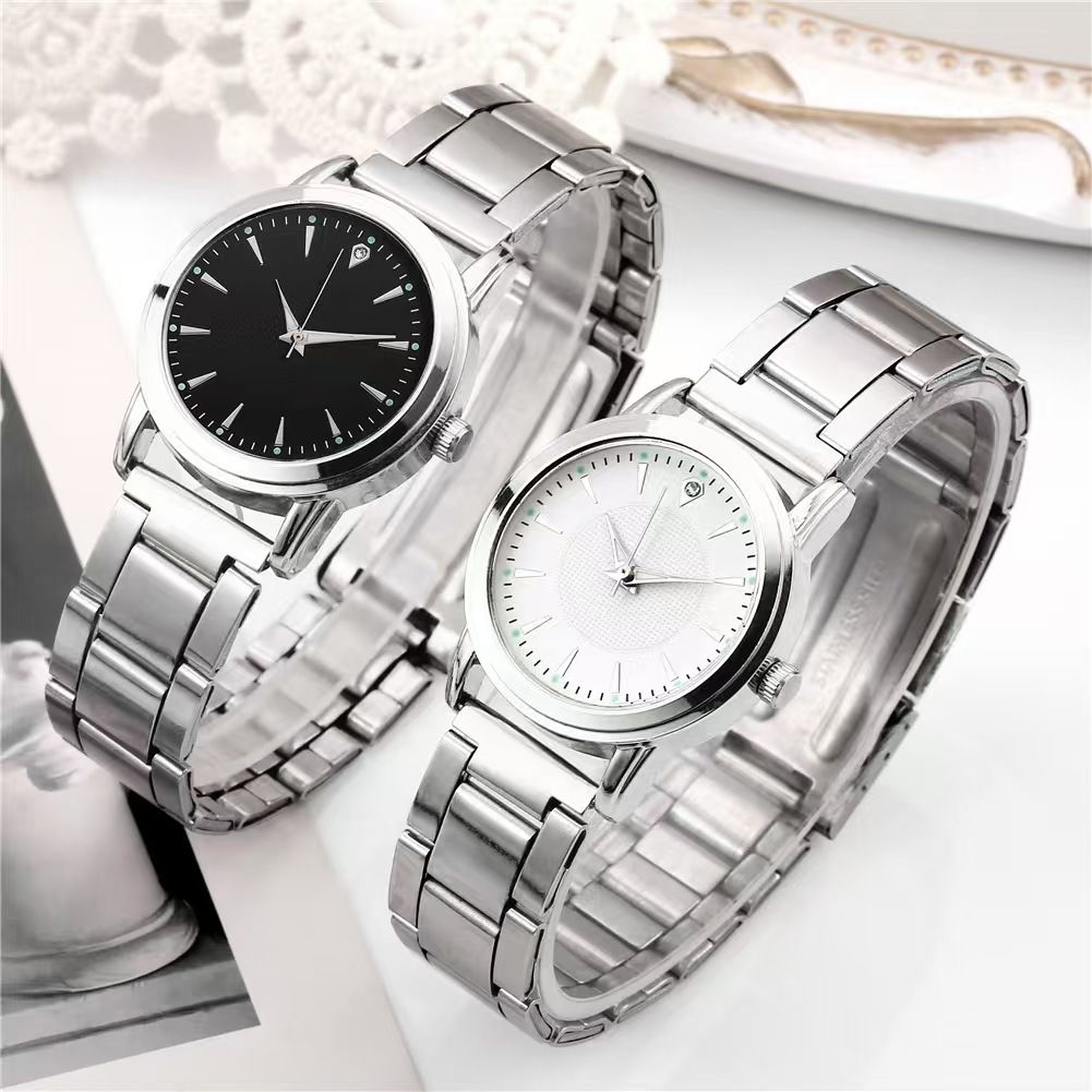 New arrivals 2pcs/Luxury quartz watches, luminous watches/Exquisite stainless steel straps for men and women, fashionable couple watches, Valentine's Day gifts, good watches