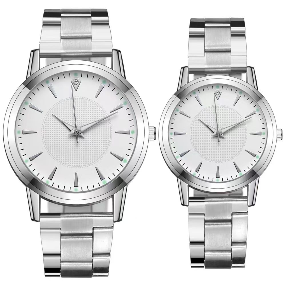 New arrivals 2pcs/Luxury quartz watches, luminous watches/Exquisite stainless steel straps for men and women, fashionable couple watches, Valentine's Day gifts, good watches