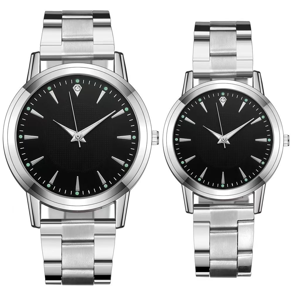New arrivals 2pcs/Luxury quartz watches, luminous watches/Exquisite stainless steel straps for men and women, fashionable couple watches, Valentine's Day gifts, good watches