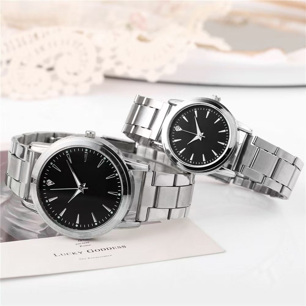 New arrivals 2pcs/Luxury quartz watches, luminous watches/Exquisite stainless steel straps for men and women, fashionable couple watches, Valentine's Day gifts, good watches