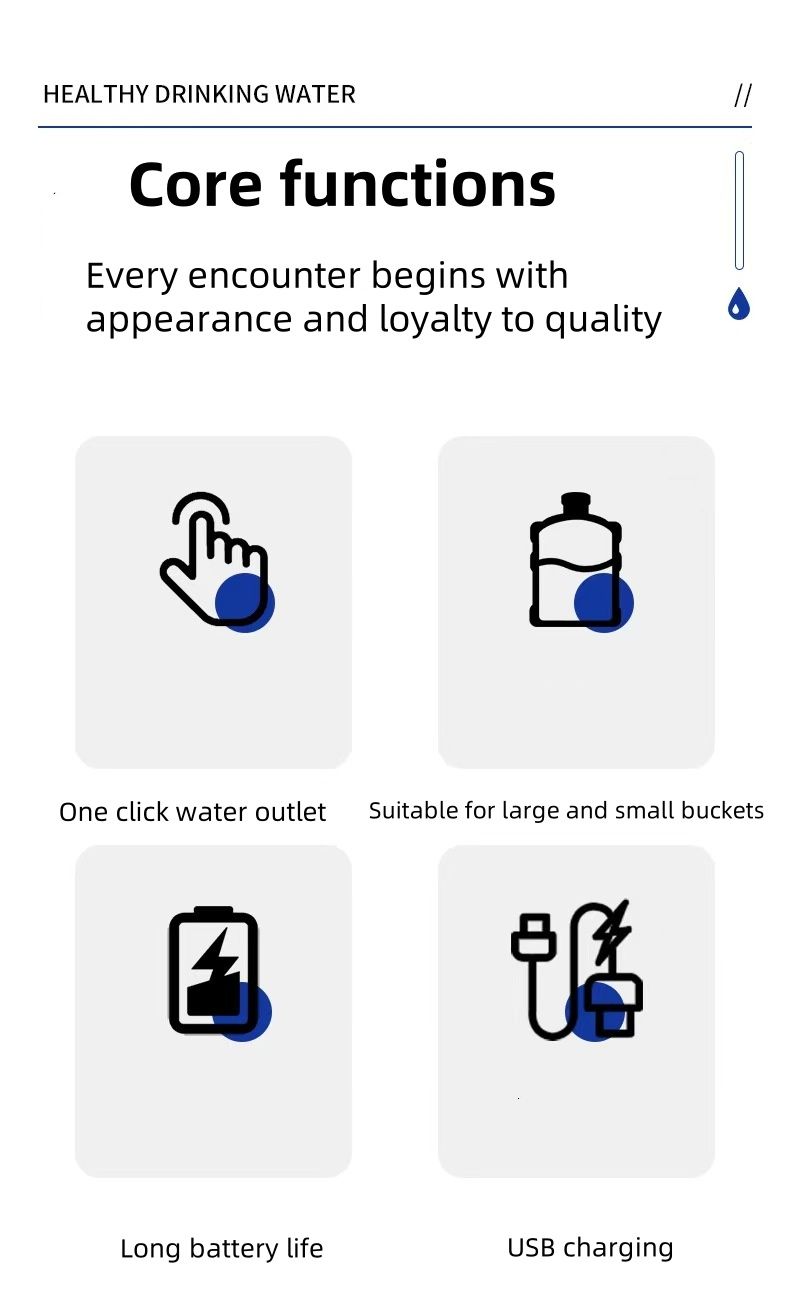 New ArrivalWater Extractor Automatic Water Bottle Pump USB Rechargeable Electric Water Bottle Filler Dispenser Portable Universal Water Bottle Pump with Switch for Home Kitchen Office Camping