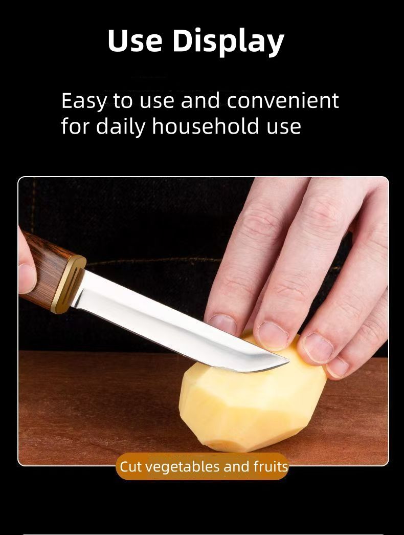 New ArrivalStainless Steel 2-in-1 Double Straight Knife Portable Household Fruit Knife Outdoor Portable Multi functional Hunting Camping Tactical Survival Knife