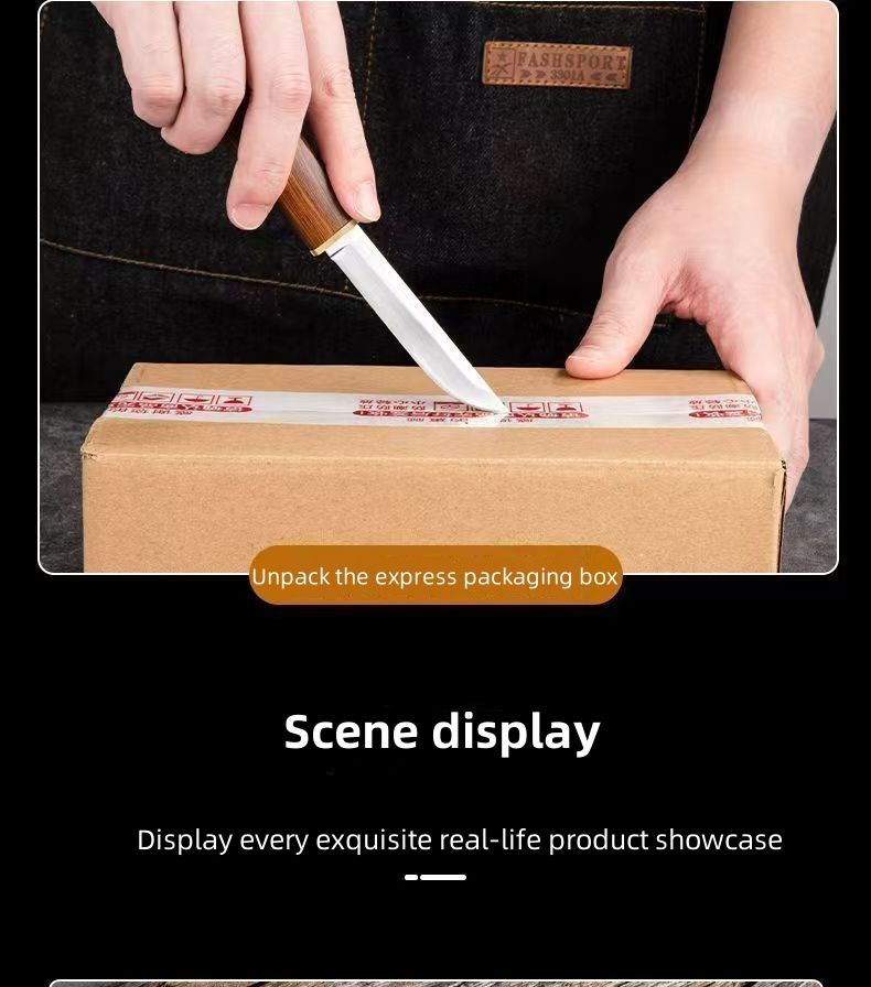 New ArrivalStainless Steel 2-in-1 Double Straight Knife Portable Household Fruit Knife Outdoor Portable Multi functional Hunting Camping Tactical Survival Knife