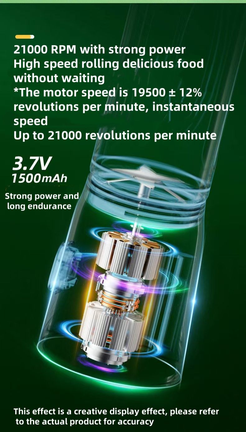 Handheld juicer charging multifunctional juicer small juice cup blender USB charging stainless steel10piece blade high-speed cutting 21000Hz/min food grade material electric juicer kitchen appliances