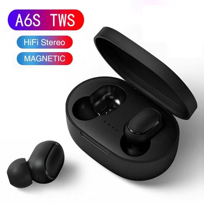 Earpods A6S earbuds Bluetooth earphones Wireless Bluetooth earphones TWS stereo earphones * Sports noise cancelling in ear touch earphones, suitable for all smartphones