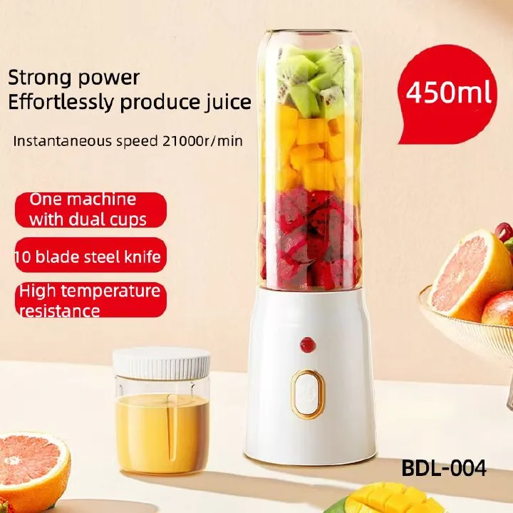 Handheld juicer charging multifunctional juicer small juice cup blender USB charging stainless steel10piece blade high-speed cutting 21000Hz/min food grade material electric juicer kitchen appliances