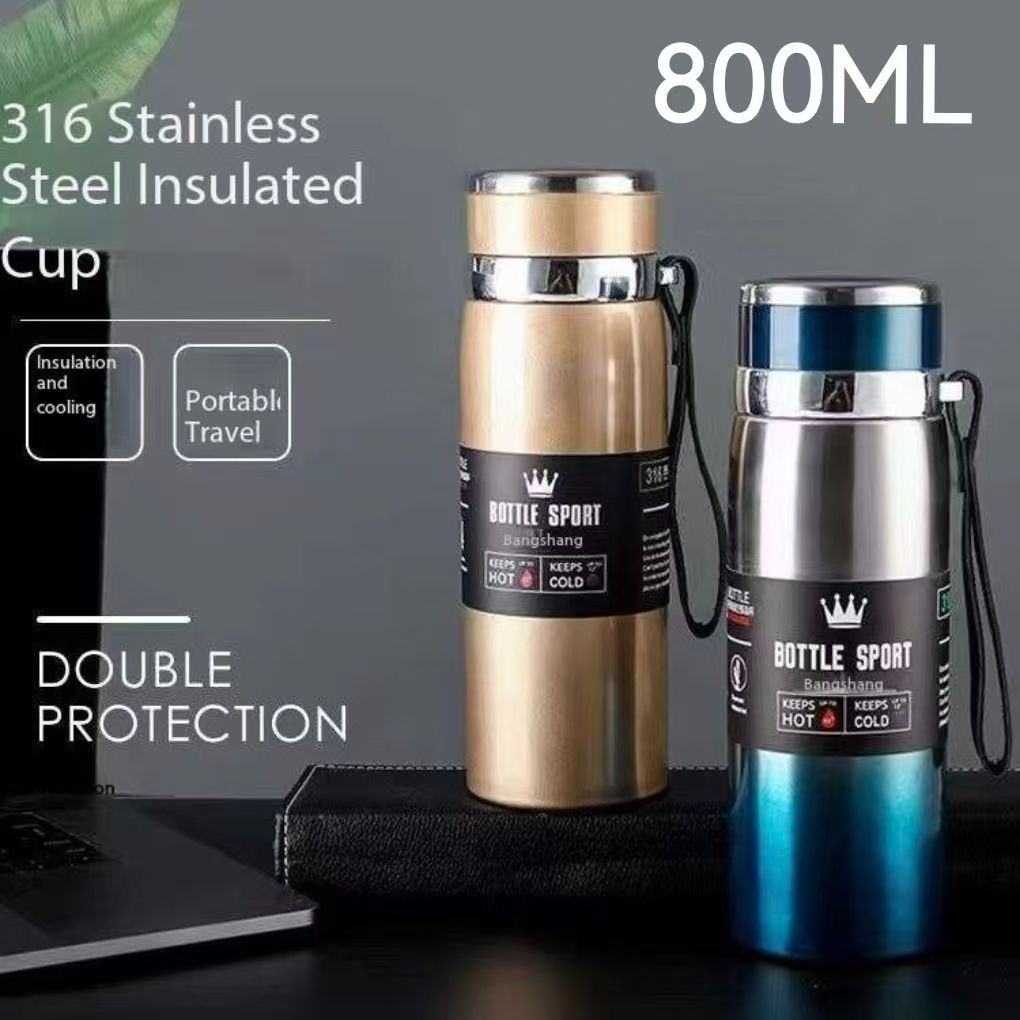 800ML true layer insulated kettle double-layer stainless steel vacuum insulated cup vacuum bottle travel cup water cup mug