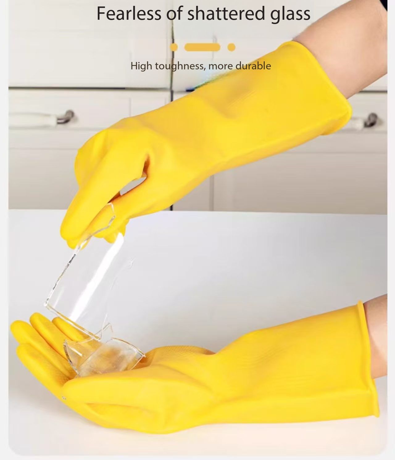 New Arrival2pcs high-end thick cleaning gloves, waterproof, anti slip and durable, suitable for home, restaurant, kitchen and laundry use, essential cleaning supplies and multifunctional tools