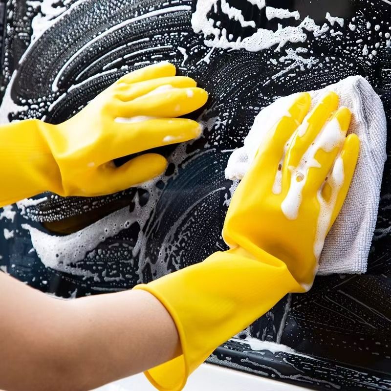 New Arrival2pcs high-end thick cleaning gloves, waterproof, anti slip and durable, suitable for home, restaurant, kitchen and laundry use, essential cleaning supplies and multifunctional tools