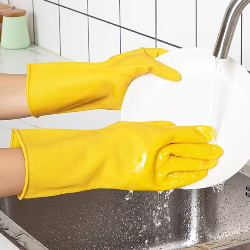 New Arrival2pcs high-end thick cleaning gloves, waterproof, anti slip and durable, suitable for home, restaurant, kitchen and laundry use, essential cleaning supplies and multifunctional tools