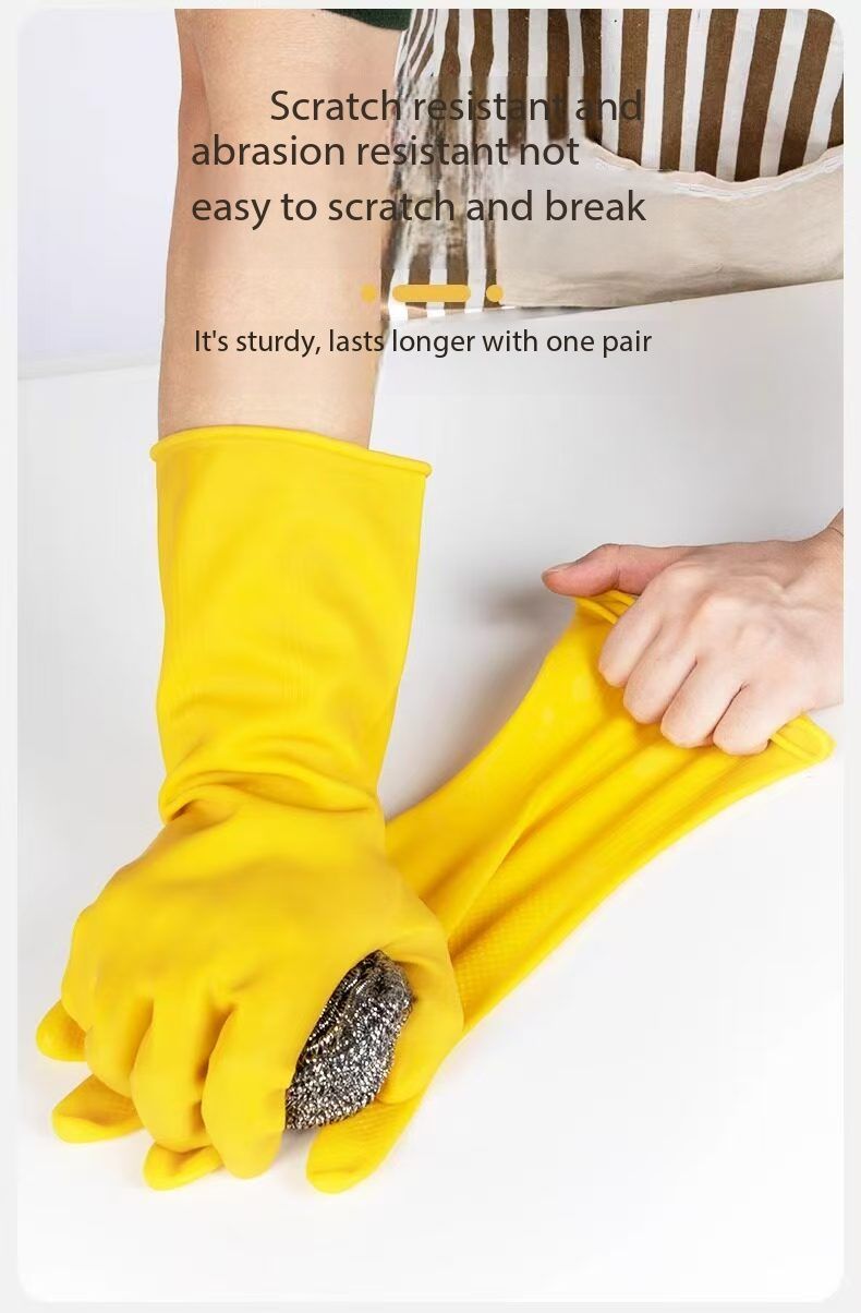 New Arrival2pcs high-end thick cleaning gloves, waterproof, anti slip and durable, suitable for home, restaurant, kitchen and laundry use, essential cleaning supplies and multifunctional tools