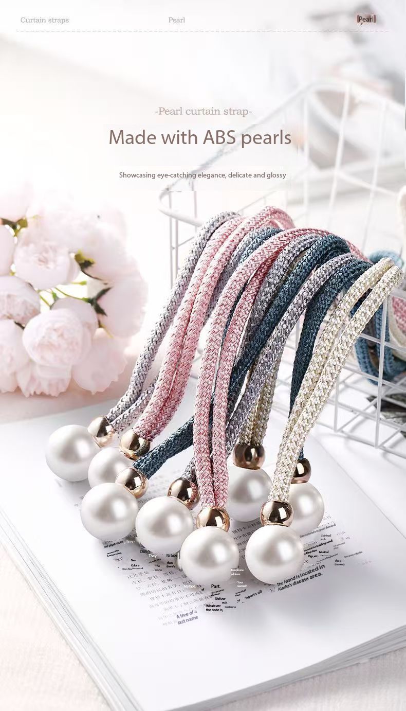 New Arrival2pcs French Curtain Tiebacks With Faux Pearl Decorations Convenient Drape Tiebacks Decorative Curtain Holdbacks Holder Curtain Tiebacks For Window Draperies For Home Bedroom Office Decor