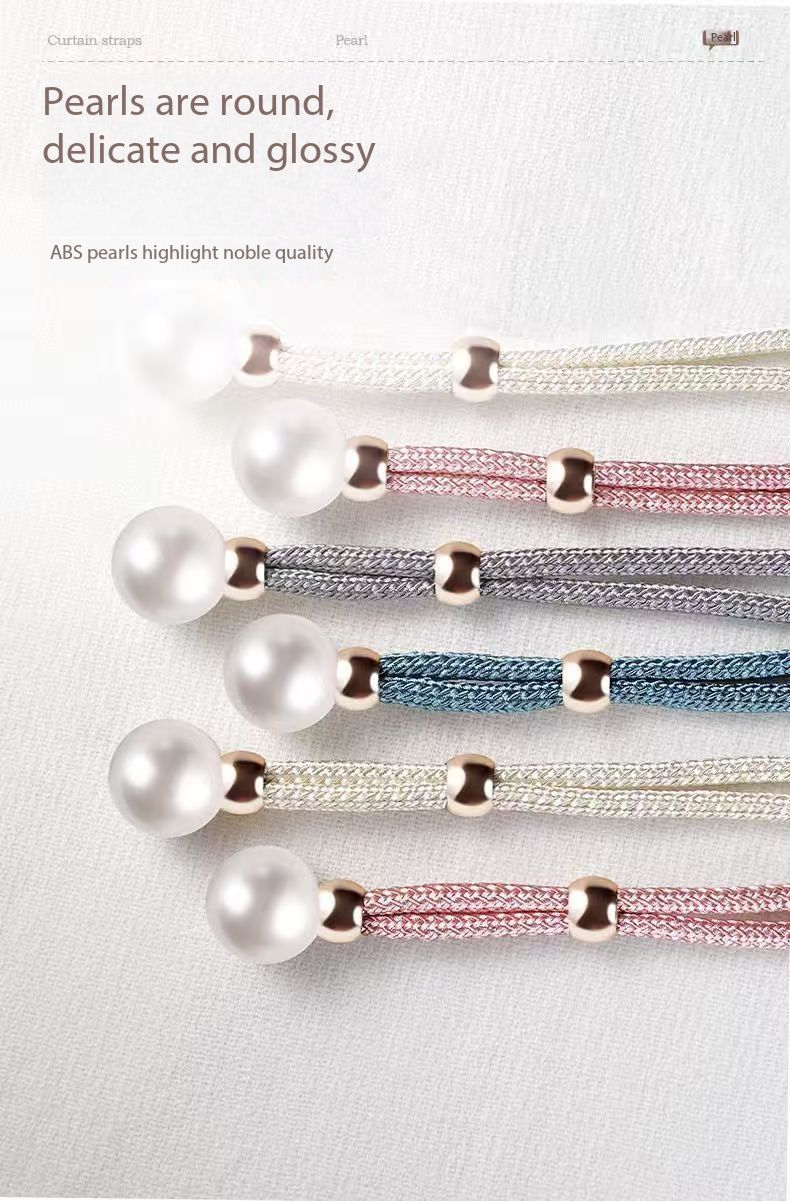 New Arrival2pcs French Curtain Tiebacks With Faux Pearl Decorations Convenient Drape Tiebacks Decorative Curtain Holdbacks Holder Curtain Tiebacks For Window Draperies For Home Bedroom Office Decor