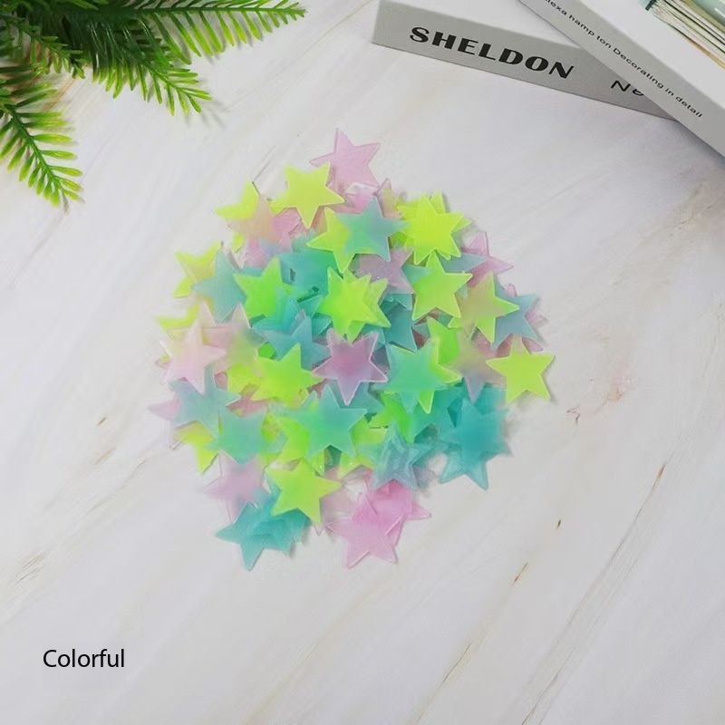 100 pieces of 3D luminous wall stickers, star stickers, bedroom home decoration, luminous wall stickers, home decoration, star luminous star stickers, 3D wallpaper