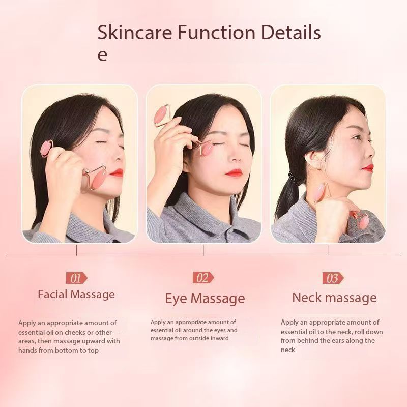 New Product LaunchPink roller massager, resin scraping board, facial skincare, scraping tool, scraper, SPA, massage acupuncture tool