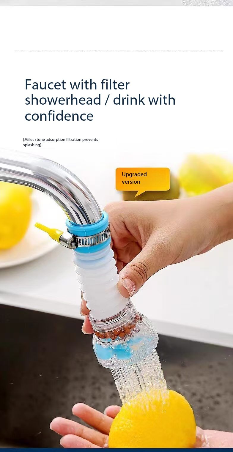 New Arrival1pc Retractable Faucet Water Filter Rotatable 360 Water Filter Tap Purifier Adjustable Water Tap Kitchen Accesories Household Water Filter Nozzle Adapter Sink