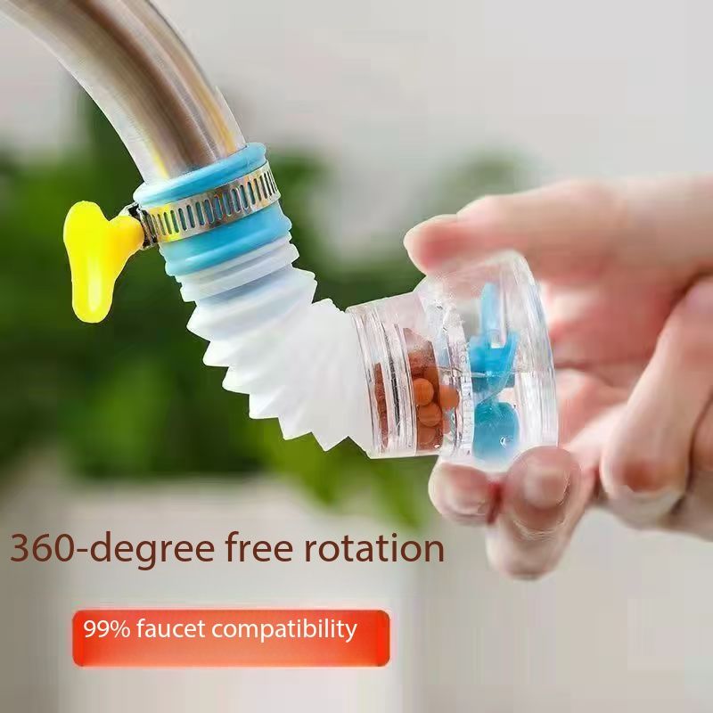 New Arrival1pc Retractable Faucet Water Filter Rotatable 360 Water Filter Tap Purifier Adjustable Water Tap Kitchen Accesories Household Water Filter Nozzle Adapter Sink