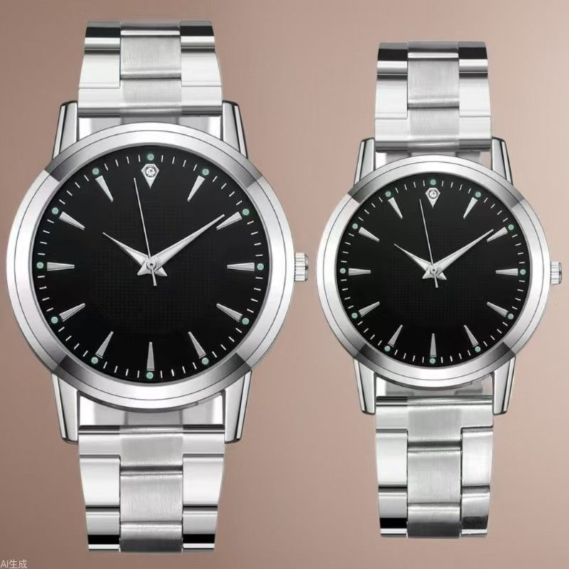 New arrivals 2pcs/Luxury quartz watches, luminous watches/Exquisite stainless steel straps for men and women, fashionable couple watches, Valentine's Day gifts, good watches