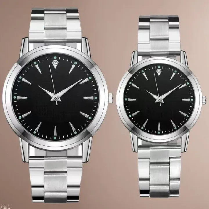New arrivals 2pcs/Luxury quartz watches, luminous watches/Exquisite stainless steel straps for men and women, fashionable couple watches, Valentine's Day gifts, good watches