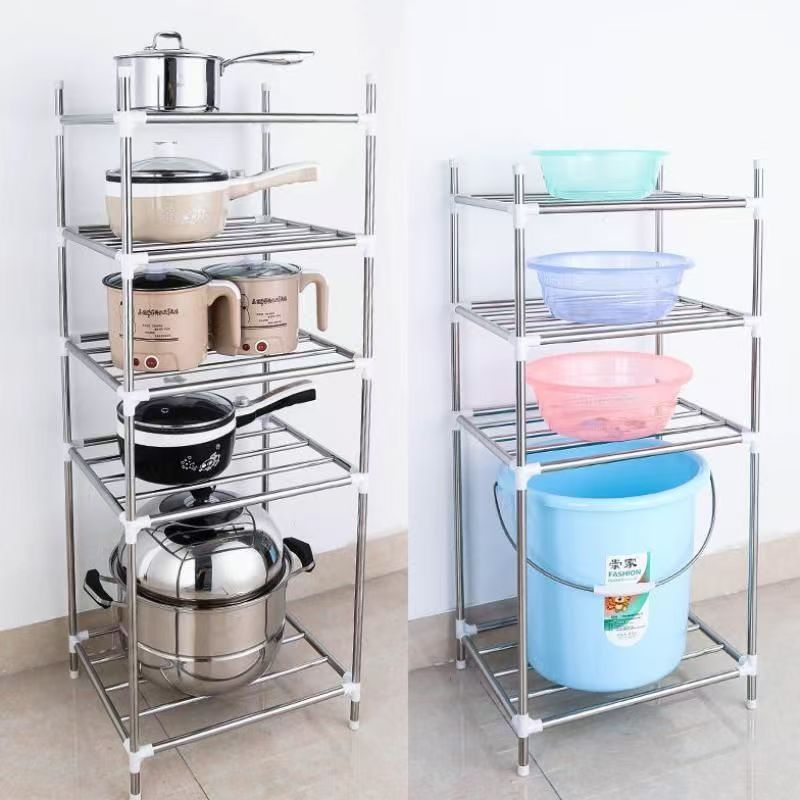New Arriva5th floorlMultifunctional Floor Standing Storage Rack Multi‑Tier Metal Organizer Shelf Unit for Kitchen Bathroom Home Bedroom